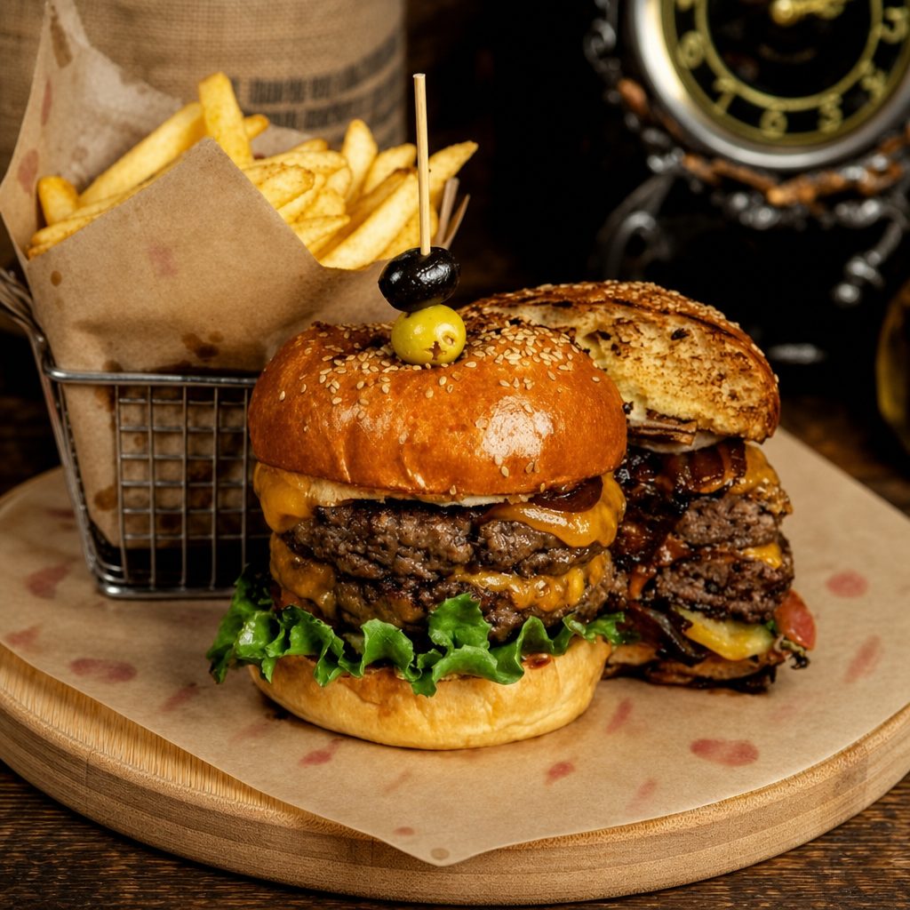 Cheeseburger with French Fries.